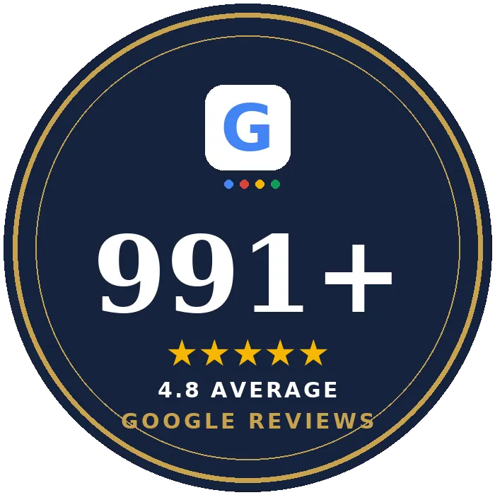 991 Google Reviews 4.8 stars
